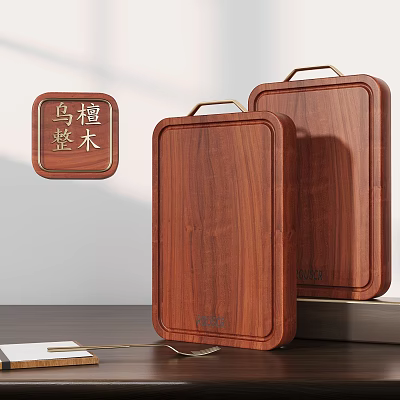 Wutang Solid Wood Cutting Boards as Durable Kitchenware with Natural Texture and Smooth Finish 3d model