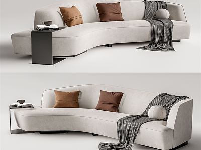 Modern Multiplayer Sofa Curved Multiplayer Sofa model