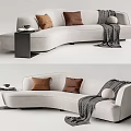Modern Multiplayer Sofa Curved Multiplayer Sofa 3d model
