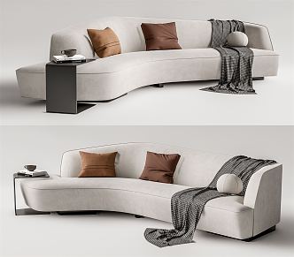 Modern Multiplayer Sofa Curved Multiplayer Sofa 3d model