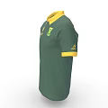 Green Polo Shirt With Yellow Collar Cuffs And Rugby World Cup Chest Badge