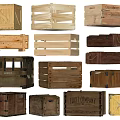 Vintage Wooden Crates With Various Designs Different Colors And Rustic Styles