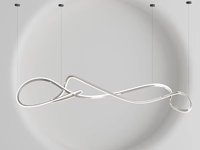 Modern Infinity Loop Design Chandelier With Sleek Metallic Curves For Interior Spaces 3d model