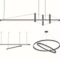 Modern Chandelier Lighting Design With Linear And Circular Hanging Shapes 3d model