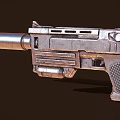 Vintage Sci Fi Weapon With Metallic Body Textured Grip And Industrial Design