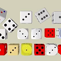 Board Game Entertainment Featuring Colorful Dice In Different Colors And Styles For Enjoyable Play