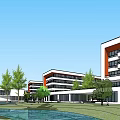 Urban Garden Landscape Design With Integrated Green Spaces Buildings And Water Features