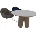 Table and Chair Combination Round Table Chair 3d model