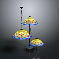 Decorative Stained Glass Lamps With Colorful Patterned Shades And Elegant Design