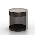 Modern Sleek Bedside Table With Marble Top Drawer And Lower Shelf 3d model