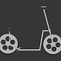 Silver Frame Scooter With Large Wheels Black Handlebar Small Device On Black Reflective Surface