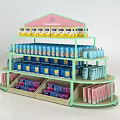 Scene Stack Display Rack Display Rack Promotion Desk Promotion Stack Head Display Head Maternal and Baby Store Shelf 3d model