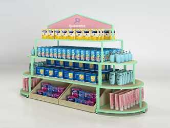 Scene Stack Display Rack Display Rack Promotion Desk Promotion Stack Head Display Head Maternal and Baby Store Shelf 3d model