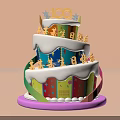 Colorful Two Tiered Cake Photo Spot With 100 Number Stars And White Frosting