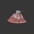 3D Dental Model With Pink Gum Structure And Metal Component For Oral Study