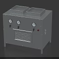 Industrial Equipment With Dual Square Compartments Front Panel Gauges And Ventilation Grille