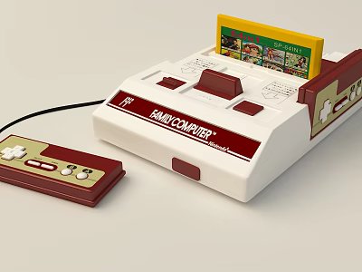 Modern game machine Nintendo classic red and white game machine 3d model