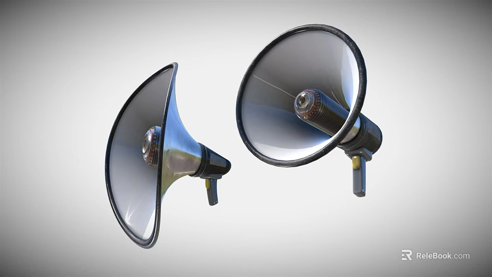 Commercial Megaphone Equipment With Metal Housing And Portable Design For Public Address Use 3d model 