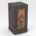 Vintage Metal Safe With Classic Dial Combination Lock And Rustic Finish 3d model