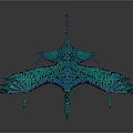 Game Movie Character Blue Bird With Black Patterns And Spread Wings Red Beak