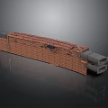 Industrial Equipment With Red Brick Structure Metal Frame Pipes And Elongated Design