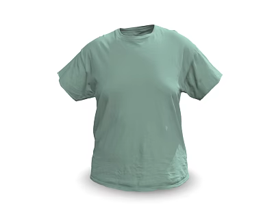 Light Green Short Sleeve T Shirt With Round Neck Casual Comfortable Design 3d model