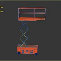 Red Scissor Lift Elevated Work Platform With Hydraulic System For Industrial Use 3d model