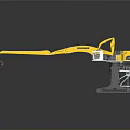 Yellow Mechanical Industrial Arm With Extended Reach Base And Hook Attachment