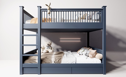 Modern bunk bed children's bunk bed 3d model