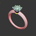 Elegant Silver Ring With Solitaire Diamond Polished Band And Shiny Surface 3d model