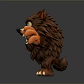 Cartoon Wolf Character With Brown Fur Pointed Ears Fierce Expression And Outstretched Claws