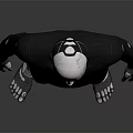 Robot Character With Modern Sci Fi Design Black Bodysuit Orange Accent Lines And Mechanical Limbs