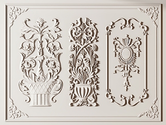 French carved plaster 3d model