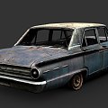 Rusty 1960 s sedan 3d model