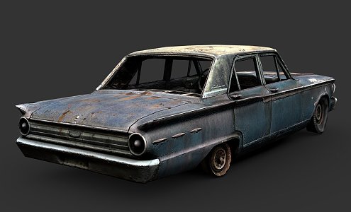 Rusty 1960 sedan 3d model