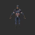 Captain America Game Movie Character 3D Model in Red White Blue Uniform Standing Pose