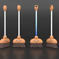 Cute Decorative Brush Figurine Set With Smiley Face Orange Head White Handle And Blue Gradient