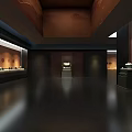 Cultural Center Exhibition Interior Design With Display Cases Ancient Relics And Decorative Ceiling
