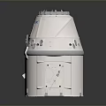 NASA Space Capsule With White Body Solar Panels And Orange Top Design