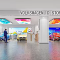 Volkswagen ID Store Interior With Multiple Displayed Vehicles And Modern Screens
