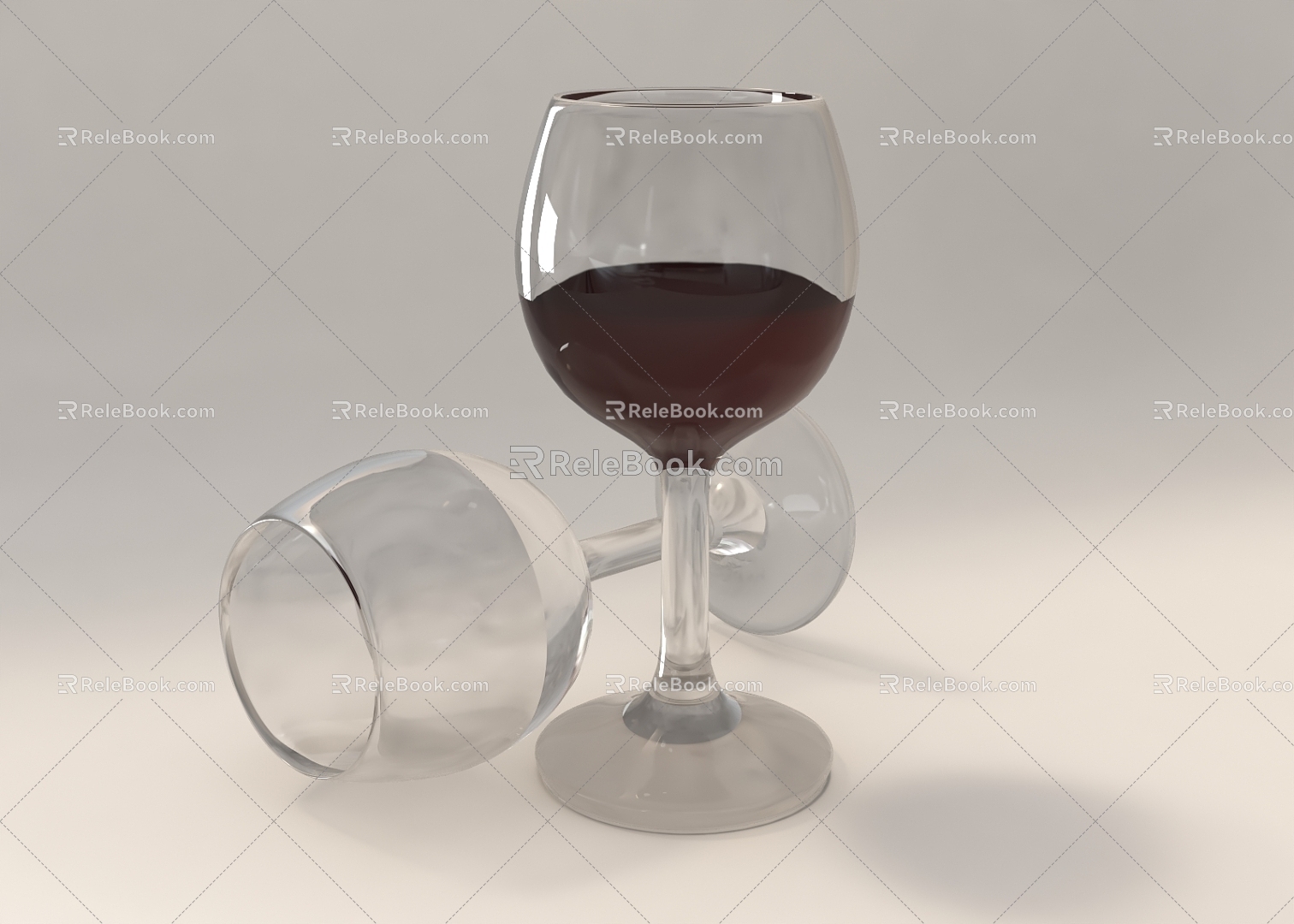 Red wine glass glass cup wine cup drinking utensils wine glass wine goblet 3d model