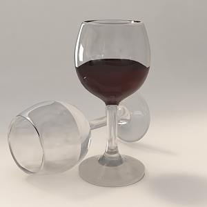 Red wine glass cup wine cup drinking utensils wine glass wine goblet 3d model