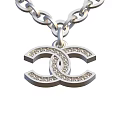 Luxury Rose Gold Jewelry Necklace With Double C Shaped Diamond Studded Pendant