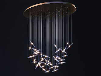 Modern crystal chandelier 3d model