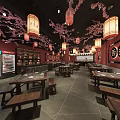Noodle Restaurant with Red Signage Private Rooms Premium Huaiyang Cuisine and Glass Doors