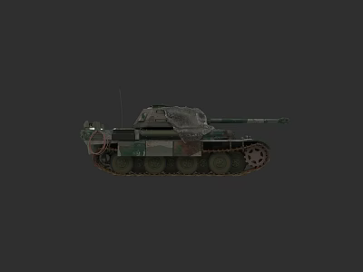 Military Camouflage Tank With Detailed Armor And Side View Design 3d model