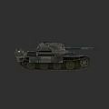 Military Camouflage Tank With Detailed Armor And Side View Design
