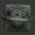 Ancient Bronze Vessel Sculpture With Intricate Carvings Decorative Handle And Animal Motifs