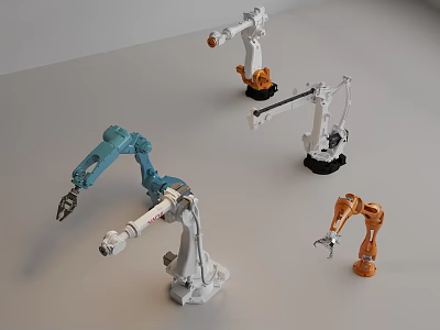Smart Machines Robotic Arms Showcase Multiple Colors and Different Models 3d model