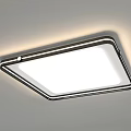 Modern Square And Round Ceiling Lights With Silver Metal Frame And White LED Panel 3d model
